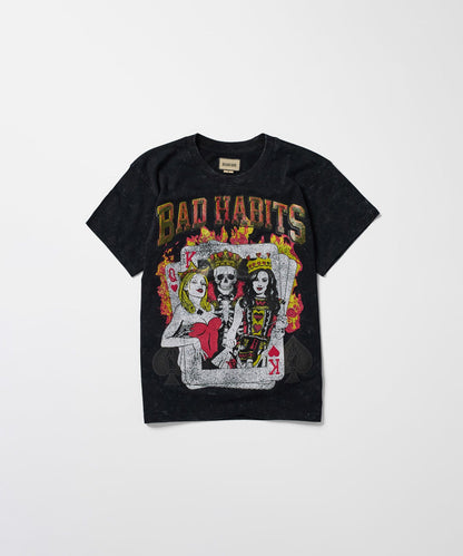 Bad Habits Washed Short Sleeve Tee - Black