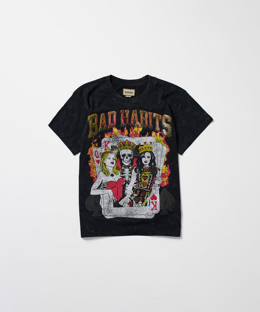 Bad Habits Washed Short Sleeve Tee - Black
