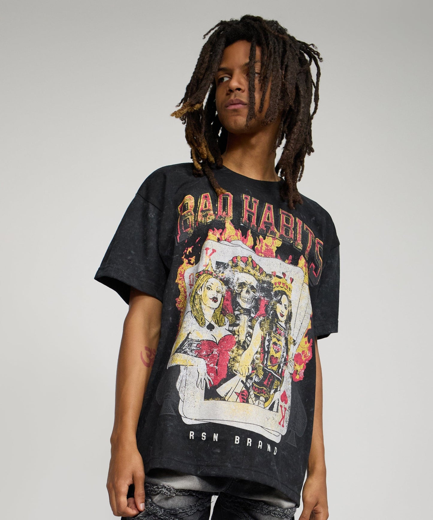 Bad Habits Washed Short Sleeve Tee - Black