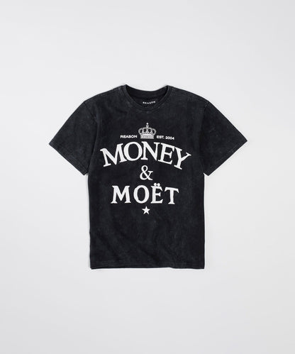Money & Moet Washed Short Sleeve Tee - Black