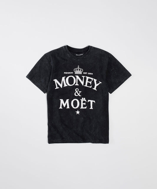 Money & Moet Washed Short Sleeve Tee - Black