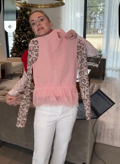 Flirty in Powder Pink Sweater Top ~FINAL SALE~