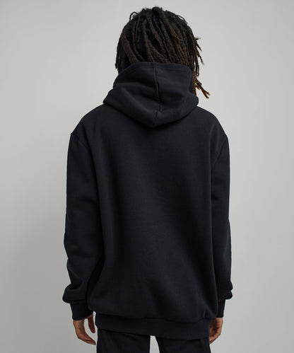 How High Oversized Front Print Hoodie - Black