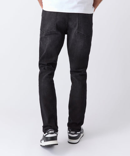 Rip and Repaired Denim Jeans - Black