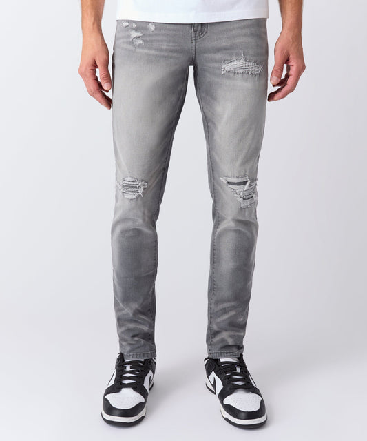 Rip and Repair Denim Jeans - Grey
