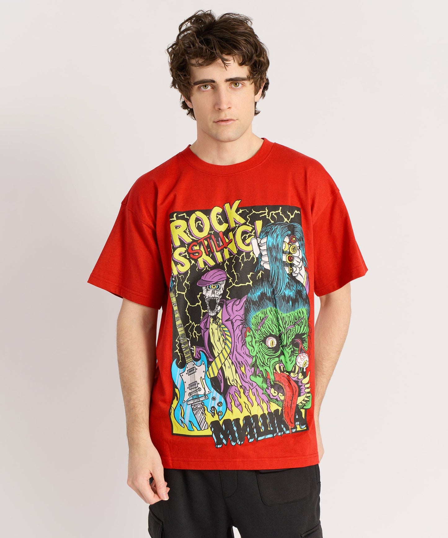 Mishka Still King Embroidered Short Sleeve Tee - Red