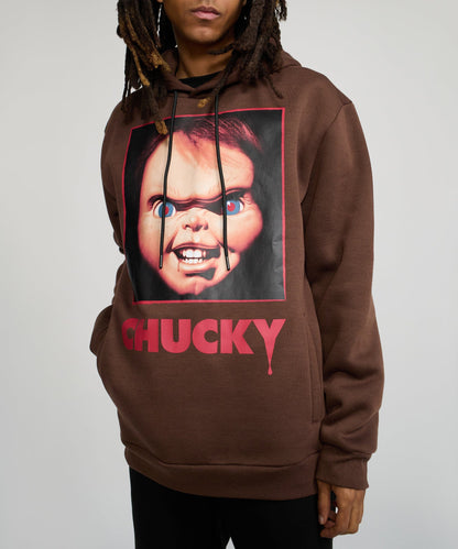 Chucky Graphic Print Hoodie - Brown