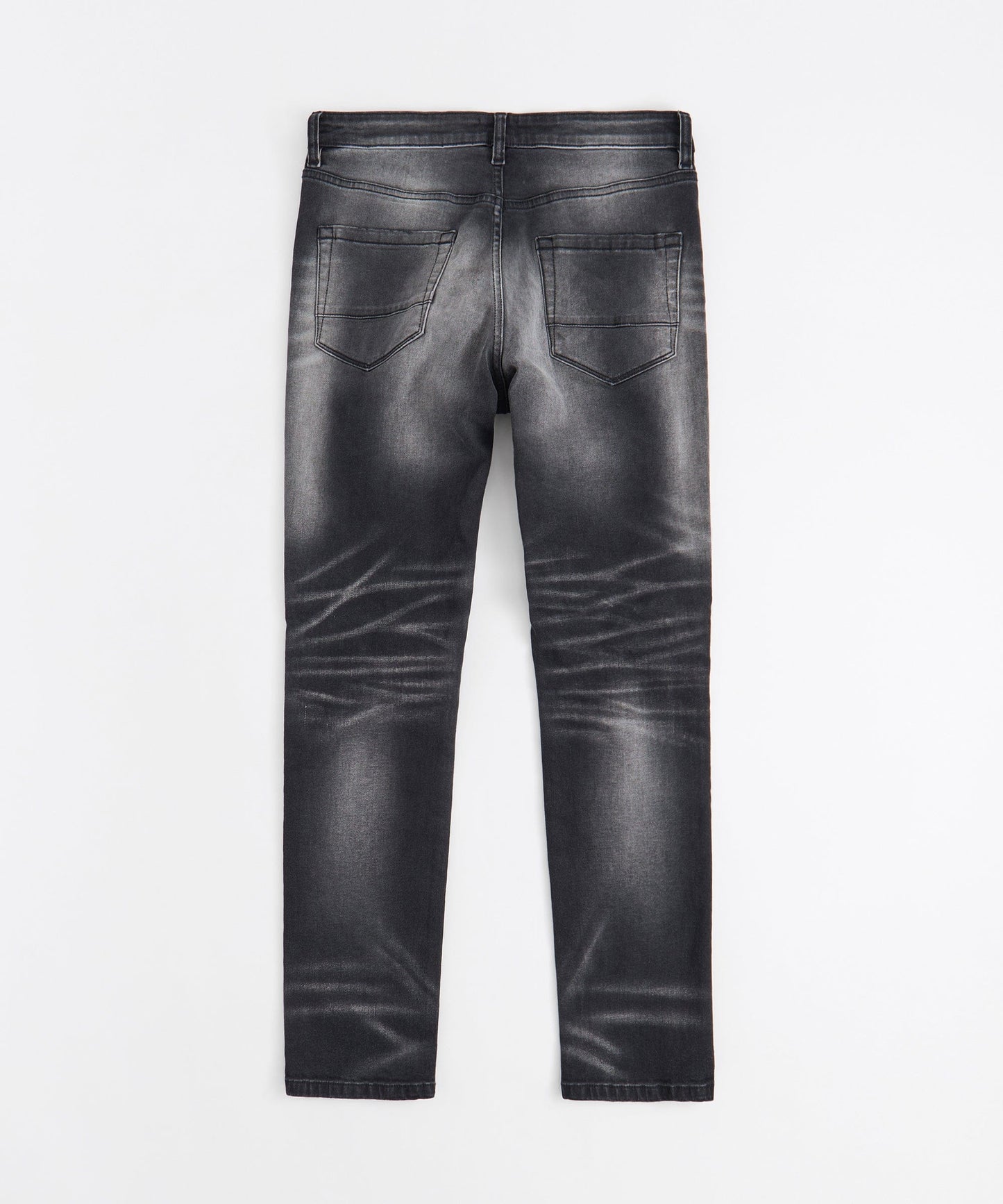 Rip and Repair Washed Denim Jeans - Black