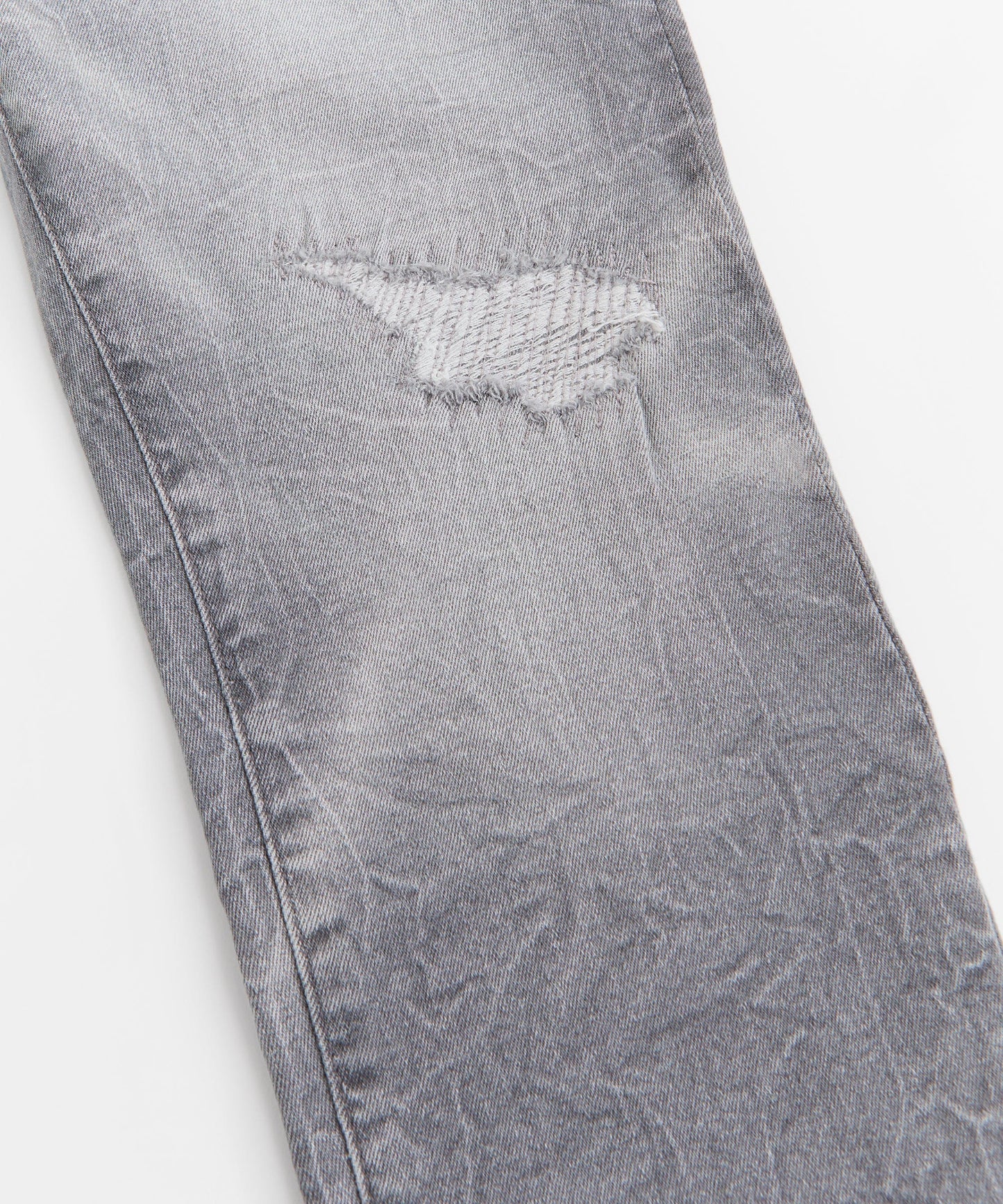 Distressed Ripped And Repaired Denim Jeans - Grey