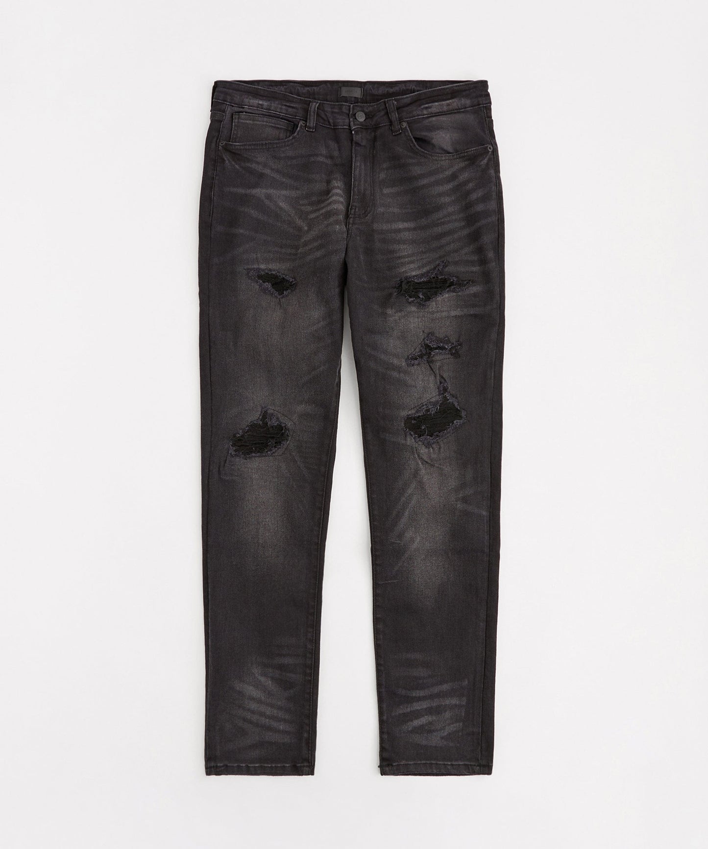 Rip And Repair Denim Jeans - Black