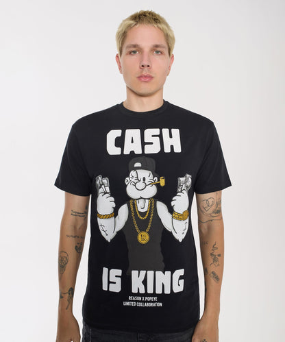 Popeye Cash Is King Short Sleeve Tee - Black