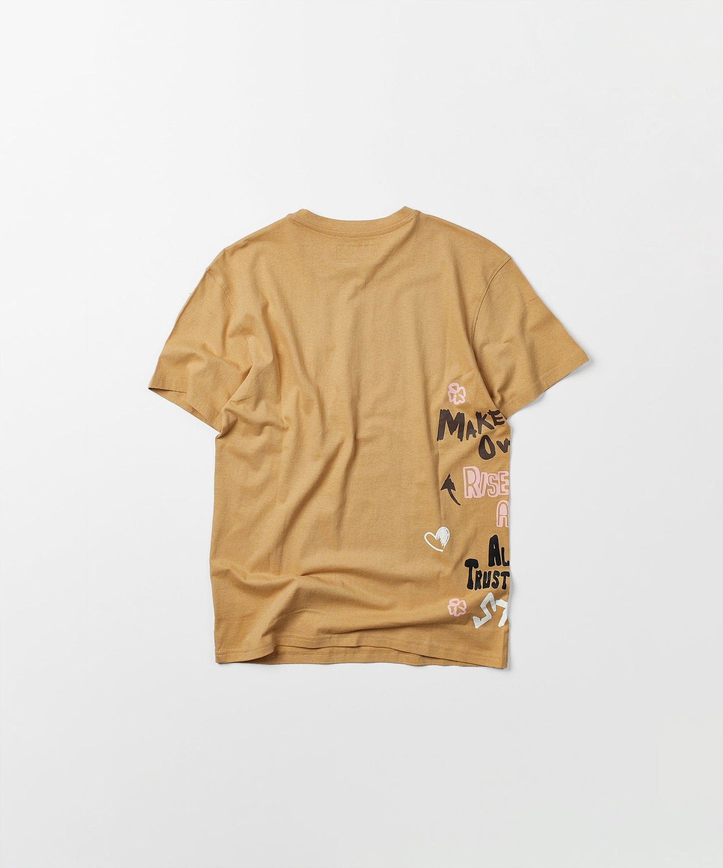 Make Your Own Luck Side Print Short Sleeve Tee - Khaki