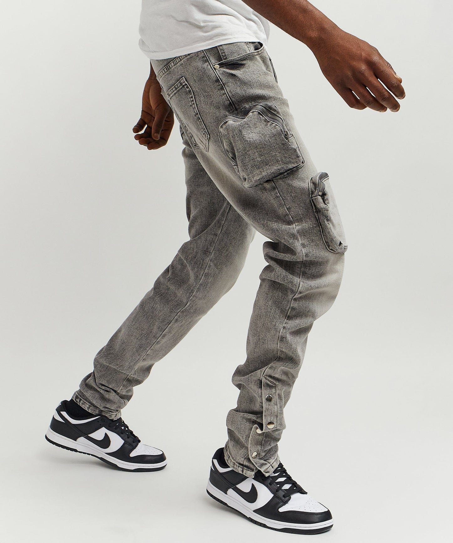 Robertson 3D Pocket Flare Denim Pant - Grey