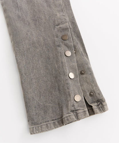 Robertson 3D Pocket Flare Denim Pant - Grey