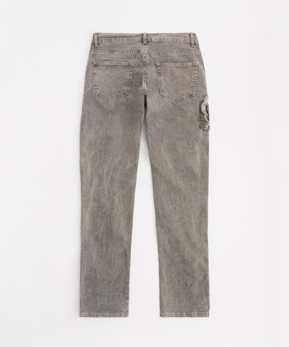 Robertson 3D Pocket Flare Denim Pant - Grey