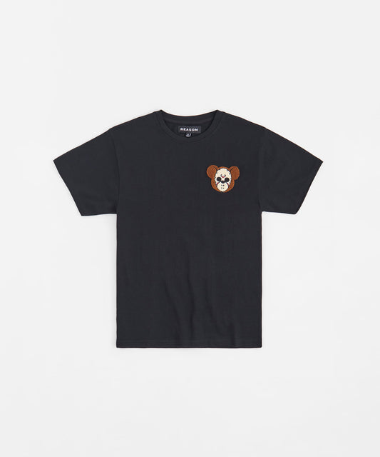 Chest Hit Grizzly Embroidered Short Sleeve Tee - Black