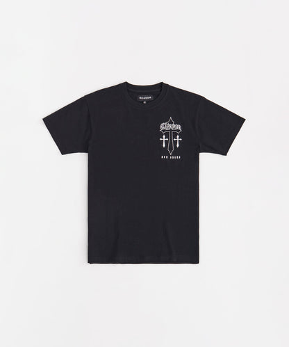Chosen Cross Embroidered Short Sleeve Tee - Black