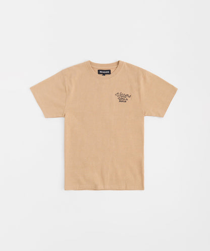 Paper Chaser Embroidered Short Sleeve Tee - Khaki