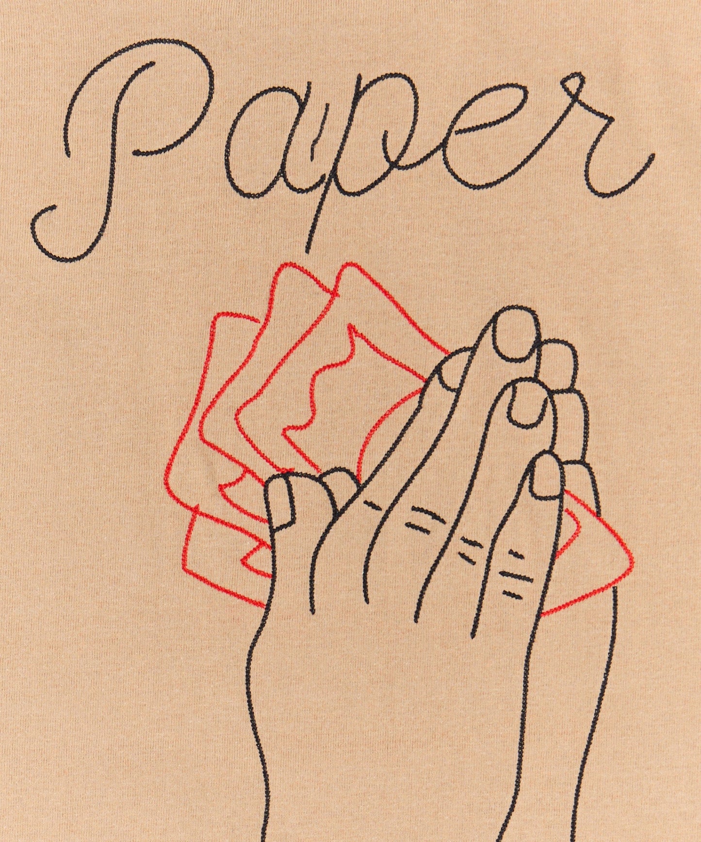 Paper Chaser Embroidered Short Sleeve Tee - Khaki