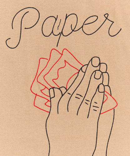 Paper Chaser Embroidered Short Sleeve Tee - Khaki