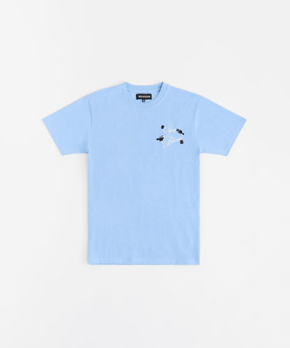 Angelic Embroidered Short Sleeve Tee - Light Blue