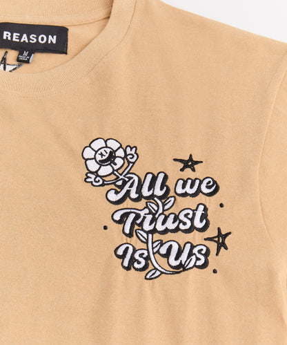 Loyalty Runs Deep Embroidered Short Sleeve Tee - Khaki