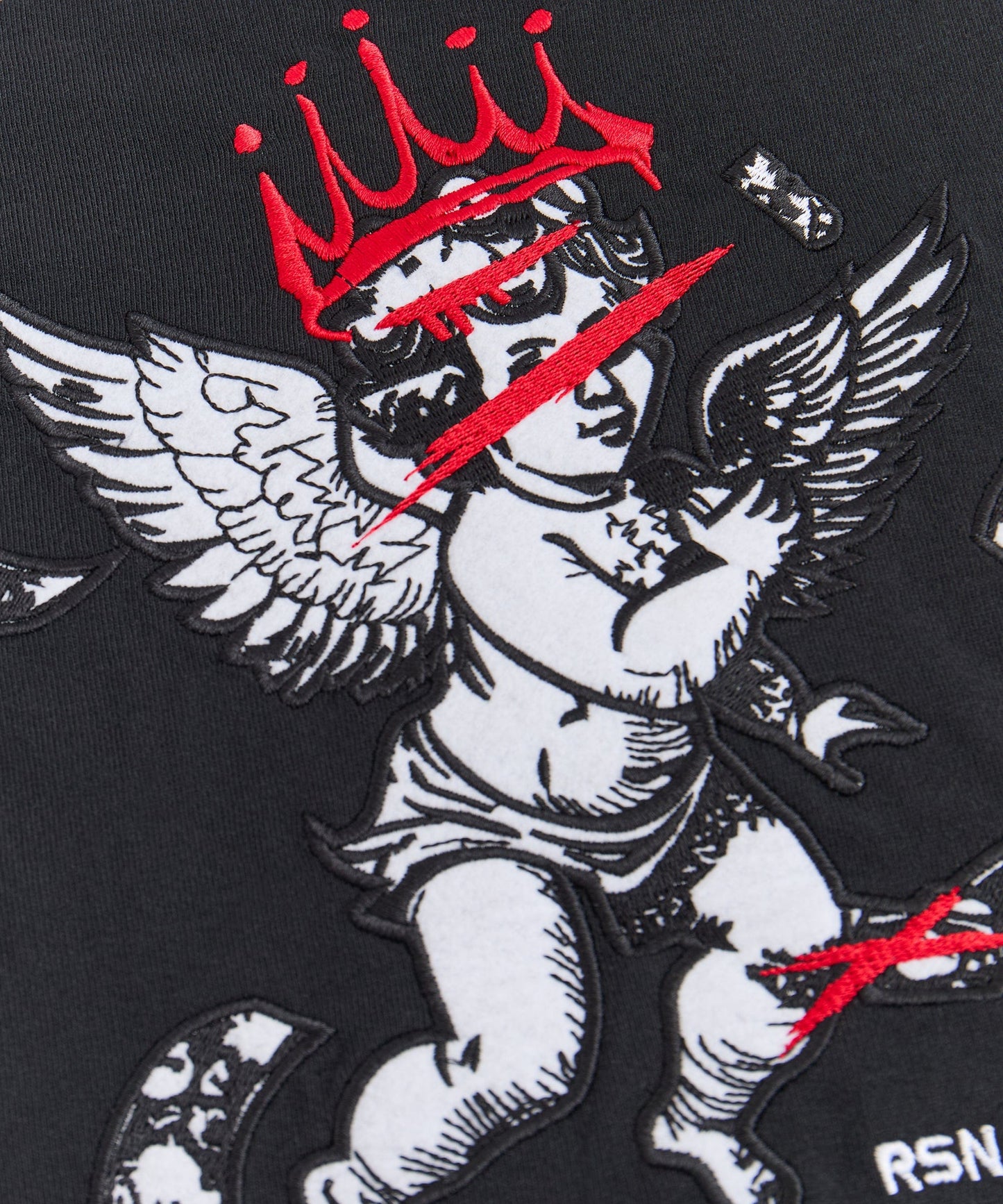 Move In Silence Embroidered Short Sleeve Tee - Black