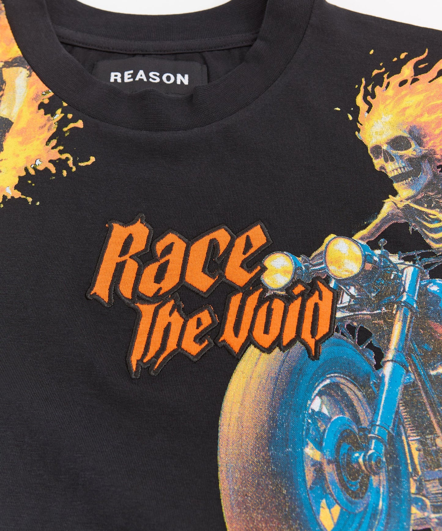 Race The Void Applique Short Sleeve Tee - Black