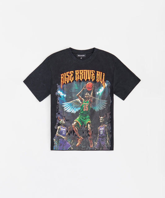 Rise Above All Applique Short Sleeve Tee - Black