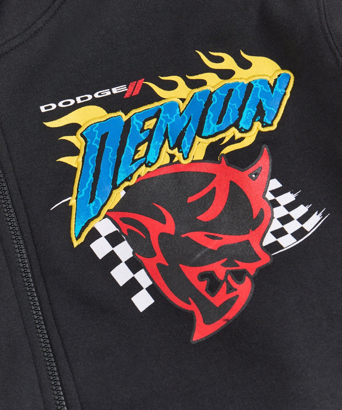 Dodge Demon Applique Full Zip Hoodie - Black