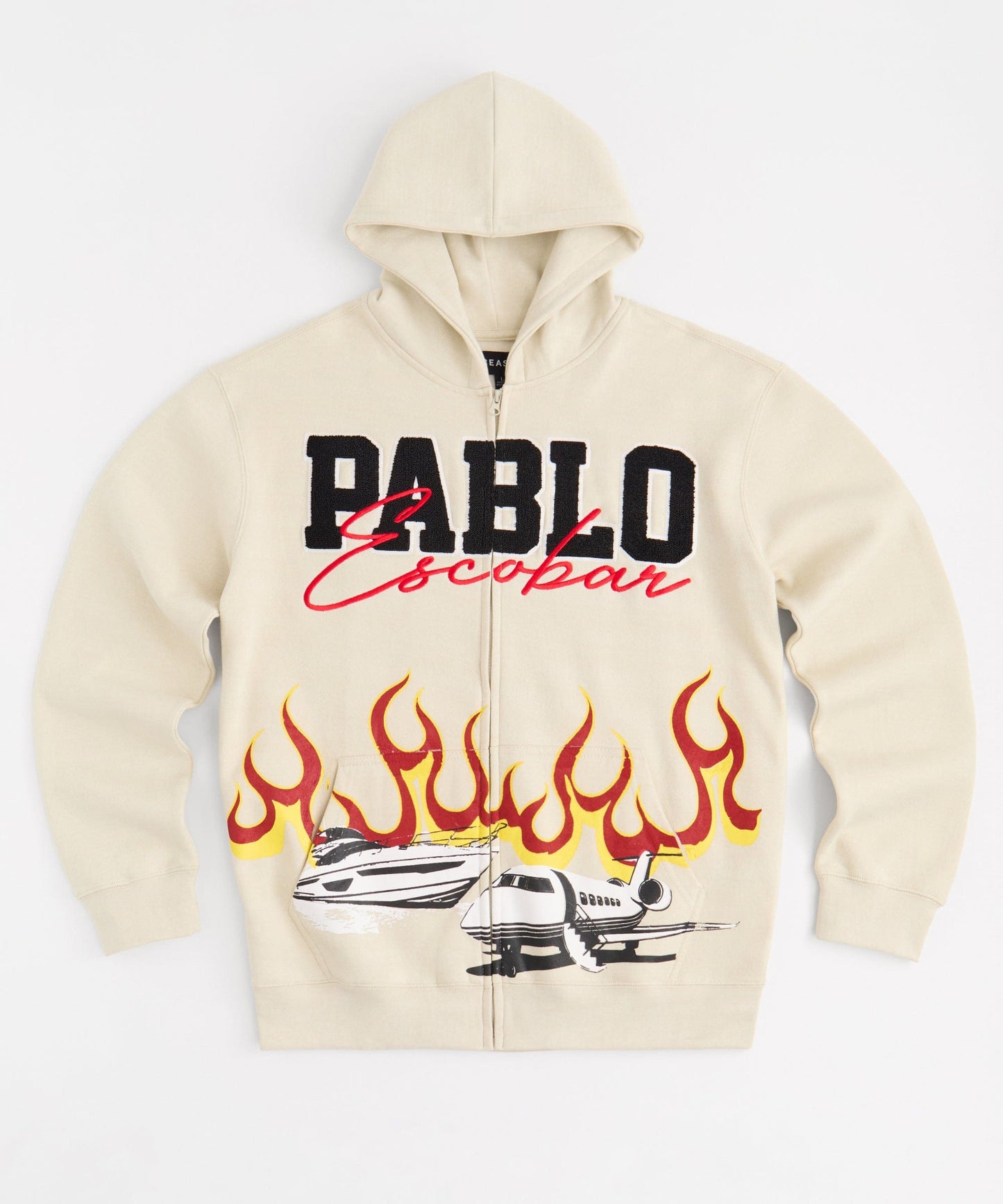 Pablo Full Zip Embroidered Hoodie - Khaki