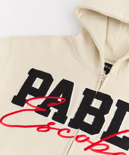 Pablo Full Zip Embroidered Hoodie - Khaki