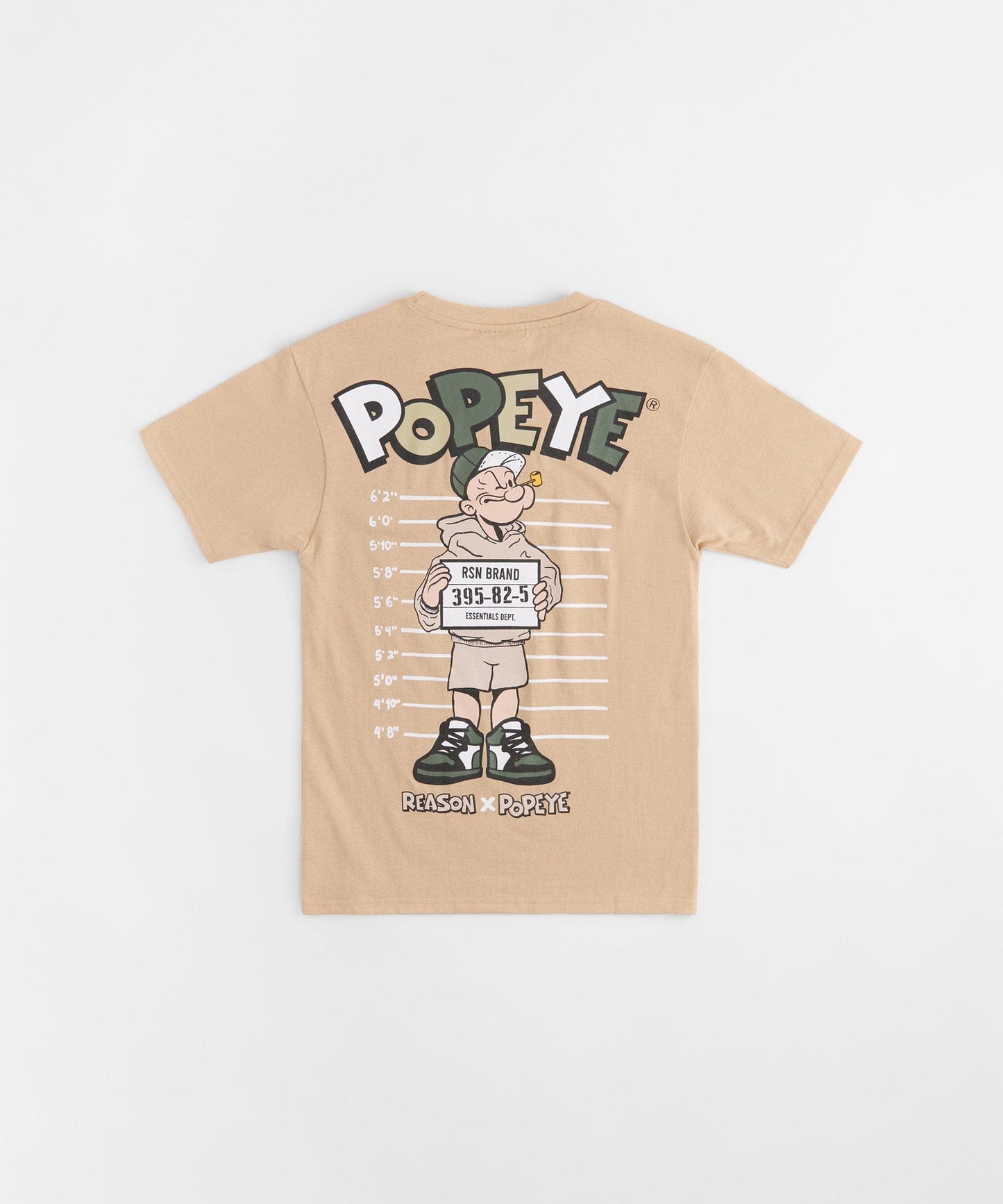 Popeye Mugshot Embroidered Short Sleeve Tee - Tan