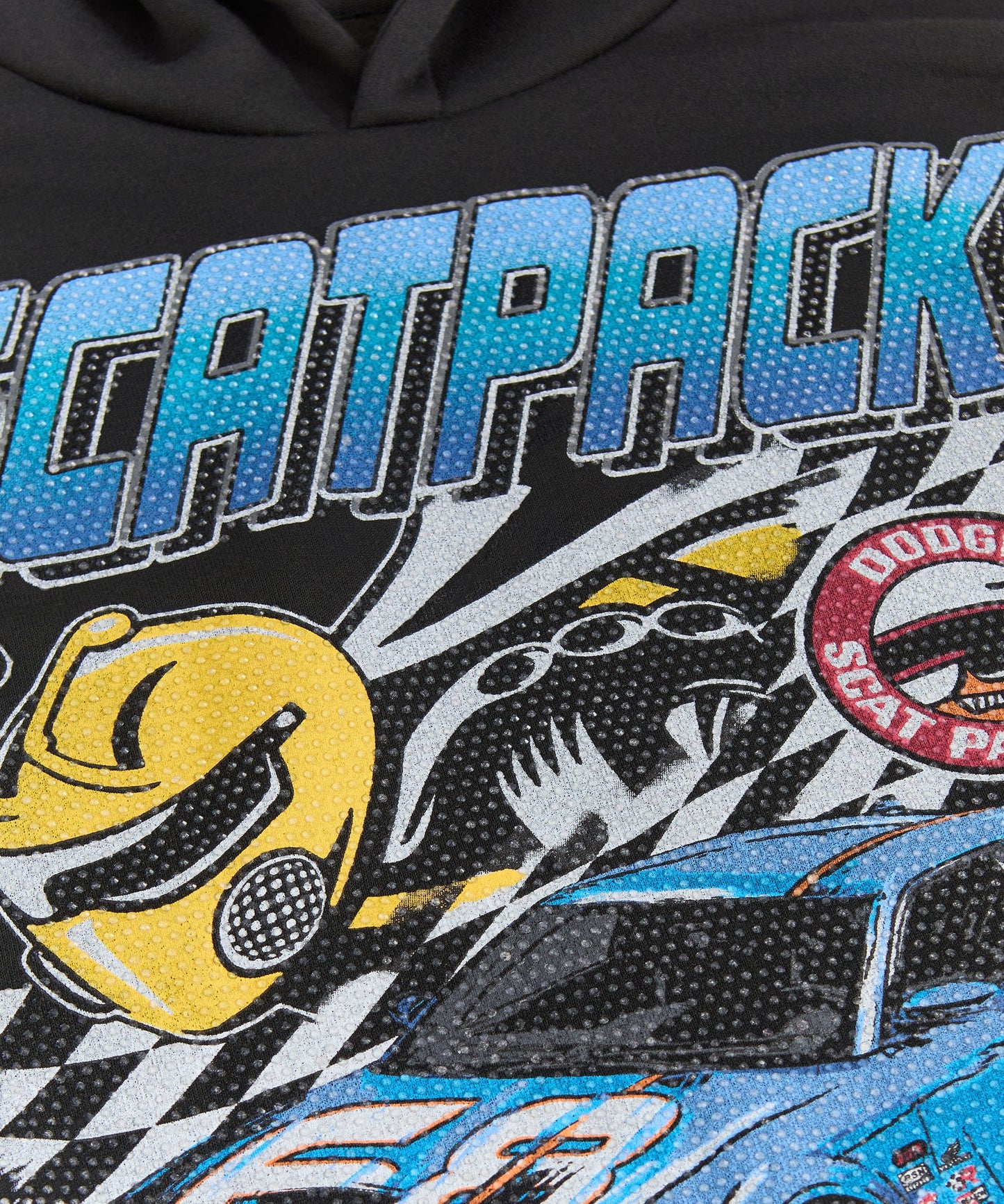 Dodge Scatpack Rhinestone Hoodie - Black