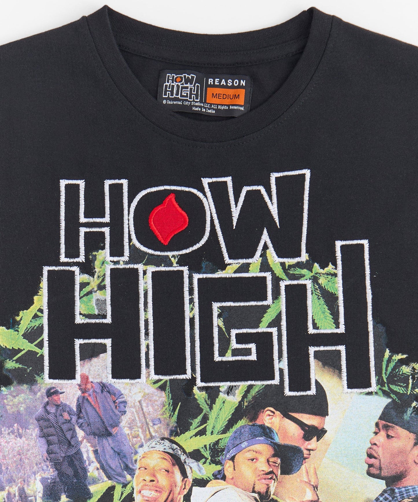 How High Embroidered Short Sleeve Tee - BlacK