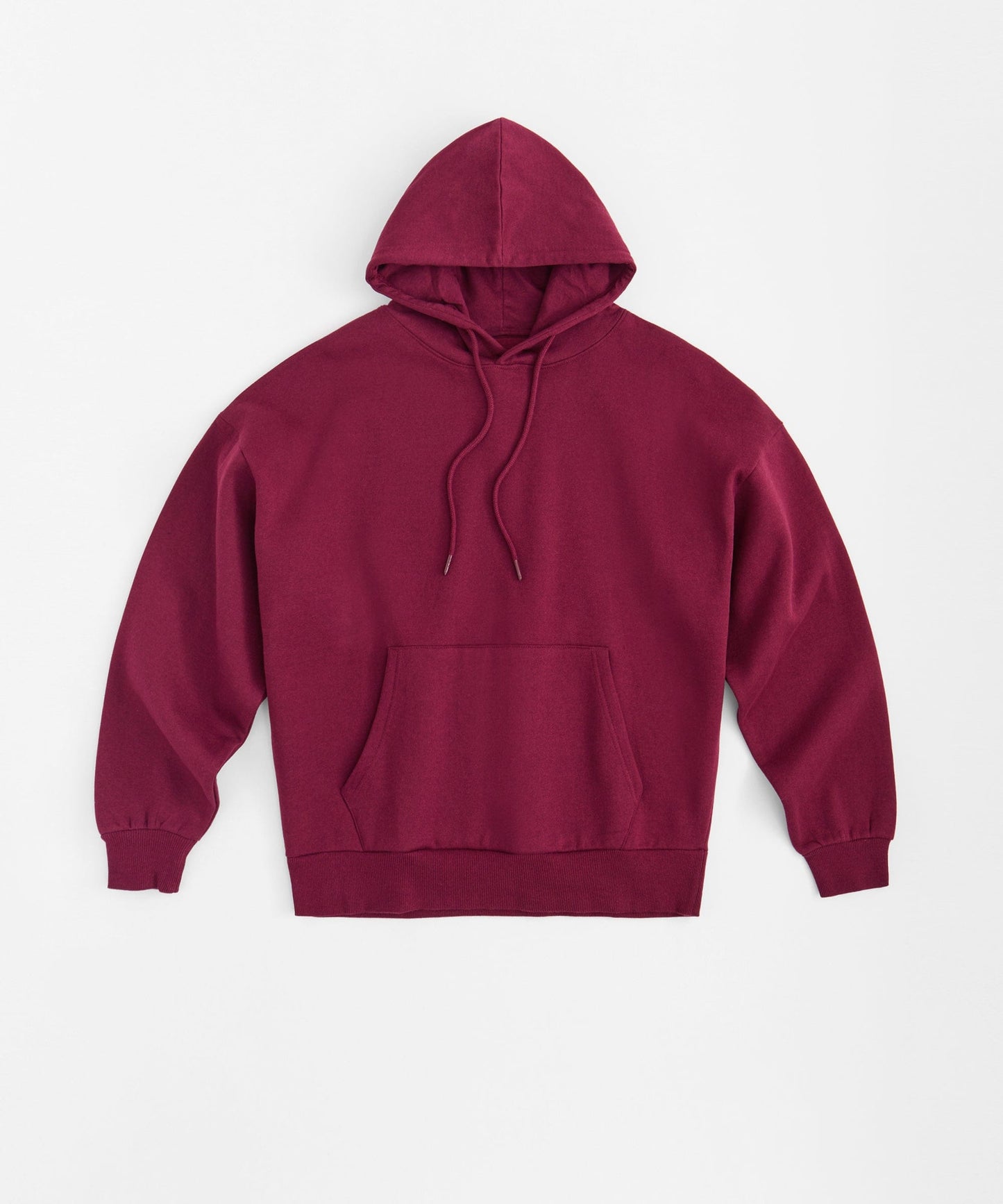 Essential Heavyweight Fleece Baggy Fit Hoodie - Burgundy