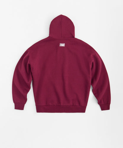 Essential Heavyweight Fleece Baggy Fit Hoodie - Burgundy