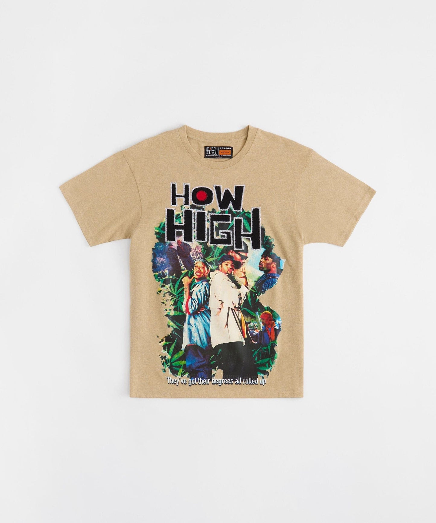 How High Degrees Embroidered Short Sleeve Tee - Tan