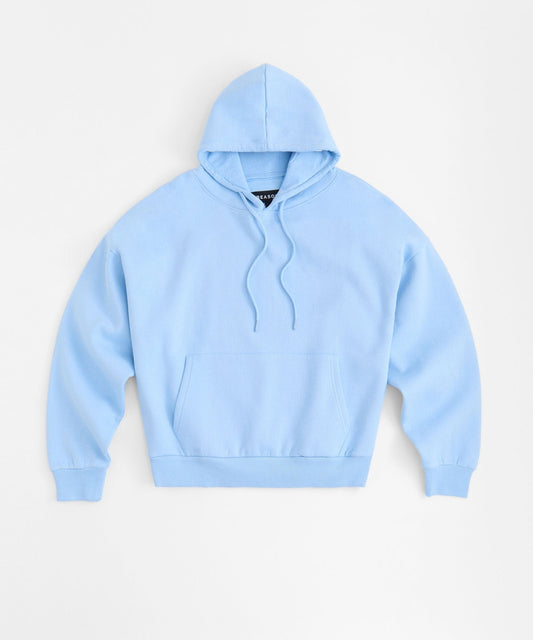 Essential Heavyweight Fleece Baggy Fit Comfy Hoodie - Blue