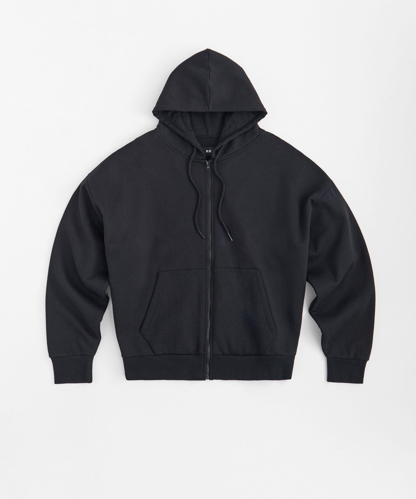 Essential Heavyweight Fleece Baggy Fit Comfy Hoodie - Black