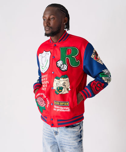 Captain Varsity Jacket - Red