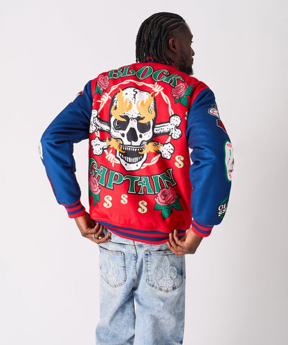 Captain Varsity Jacket - Red