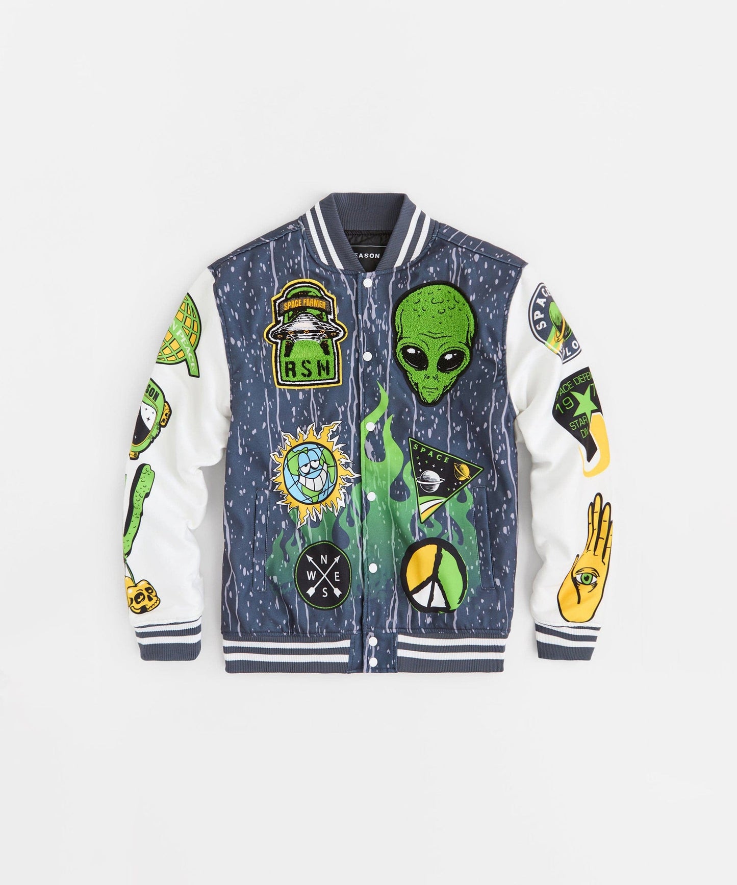 Space Defense Varsity Jacket - Grey