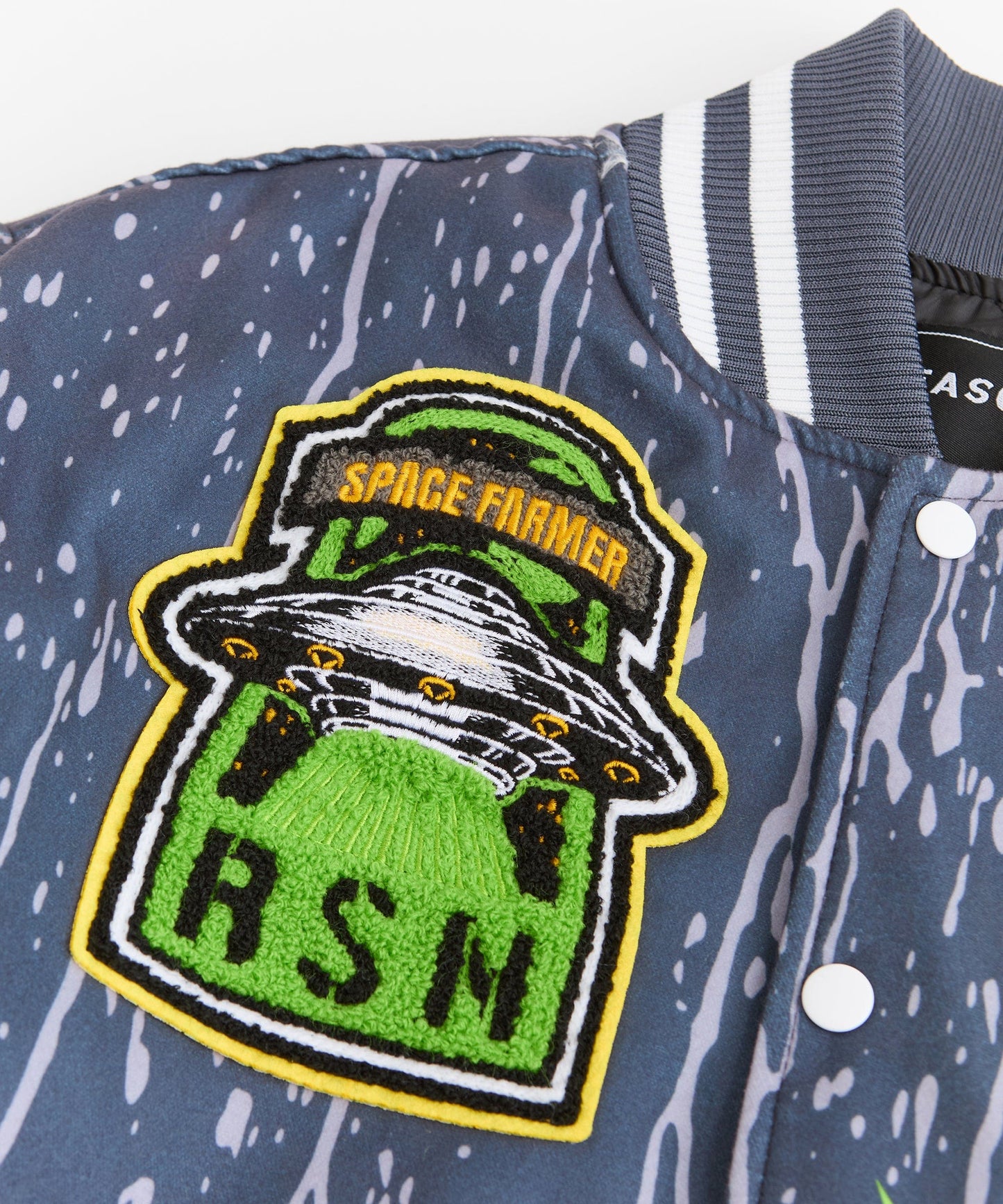 Space Defense Varsity Jacket - Grey