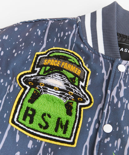 Space Defense Varsity Jacket - Grey