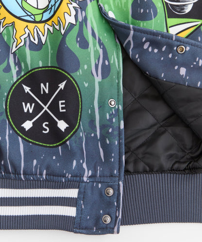 Space Defense Varsity Jacket - Grey