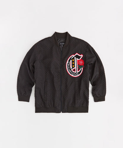 Coaches Chenille Patched Champions Jacket - Black