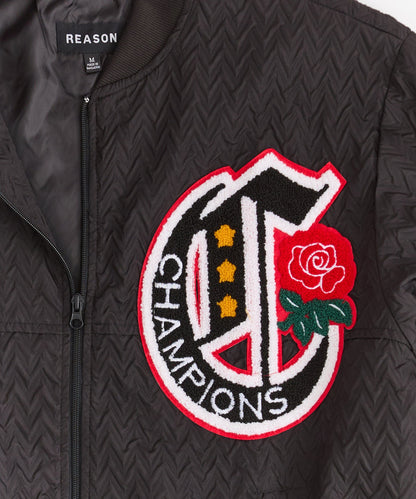 Coaches Chenille Patched Champions Jacket - Black