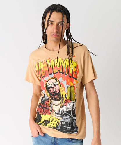 Lil Wayne New Orleans Short Sleeve Tee - Khaki