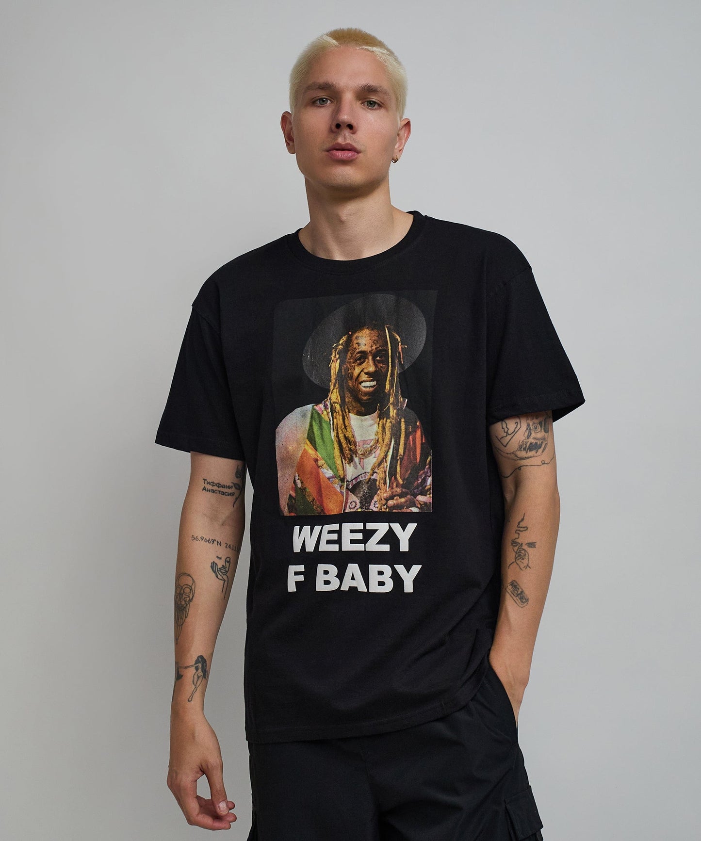 Lil Wayne Weezy F Baby Photo Short Sleeve Tee - Black